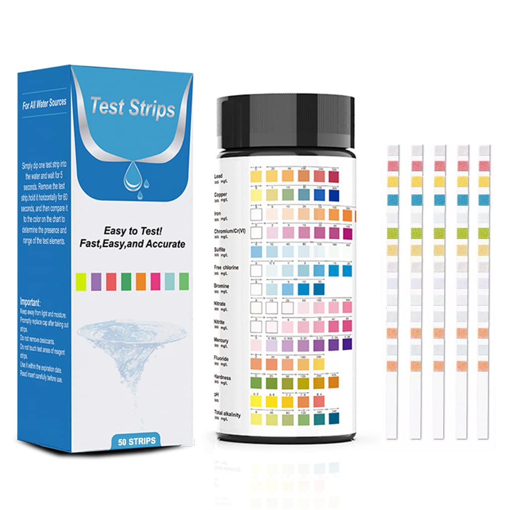 Qpets 50pcs Water Testing PH Testing Strips, 14 in 1 Water Testing Kit Aquarium Test Strips Professional Freshwater Water Testing Kit for PH GH&KH Nitrite Nitrate Chlorine Carbonate Qpets 50pcs Water Testing PH Testing Strips, 14 in 1 Water Testing Kit Aquarium Test Strips Professional Freshwater Water Testing Kit for PH GH&KH Nitrite Nitrate Chlorine Carbonate